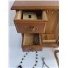 Image 3 : Wooden "Musical" Jewelry Case w/Contents
