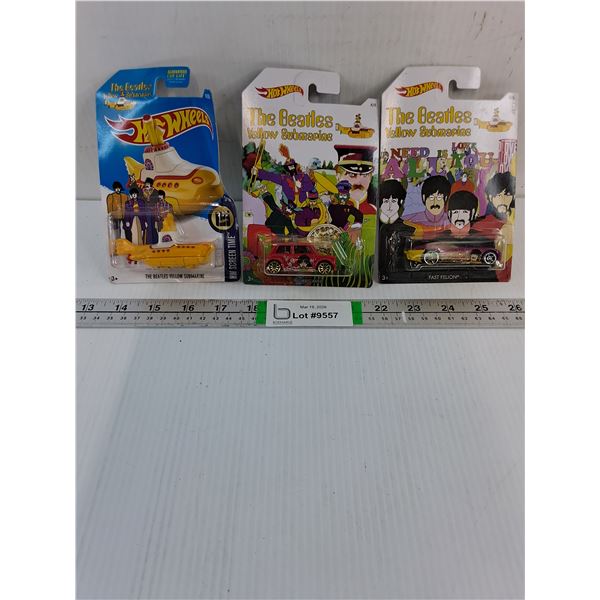 (3) NIB Hot Wheels Featuring The Beatles "Yellow Submarine"