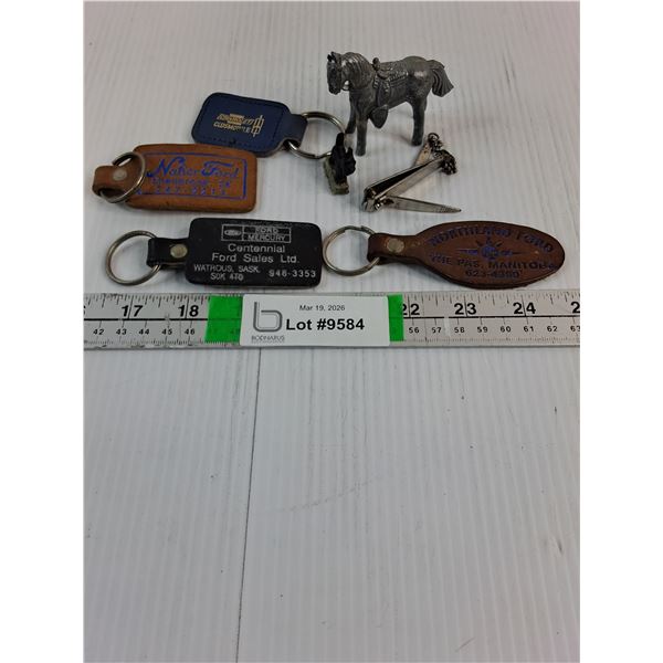 Vintage Keychains,Horse Figurine,Misc.