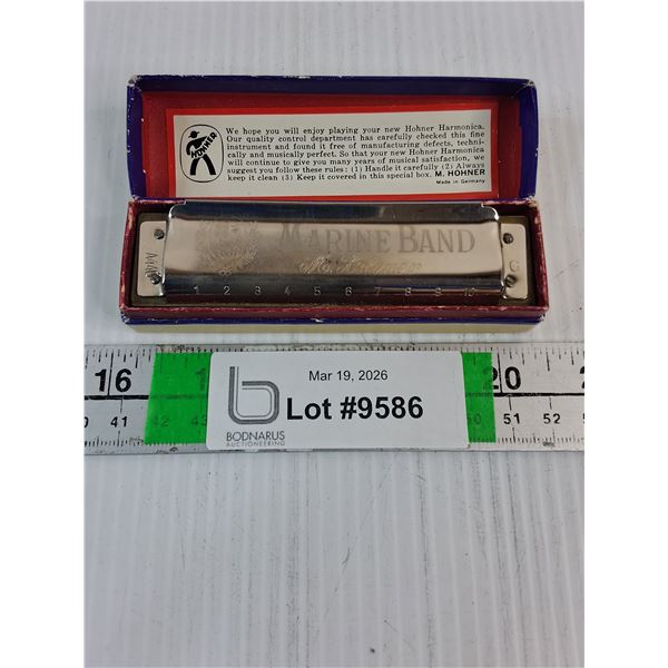 Vintage Hohner Marine Band Harmonica with Original Box