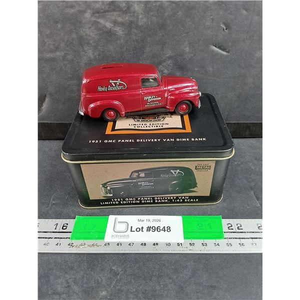 Harley Davidson 1951 GMC Panel Delivery Van Limited Edition Dime Bank 1:43 Scale