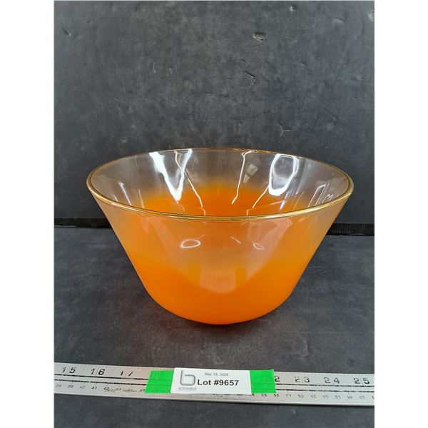 10" Orange Glass Bowl