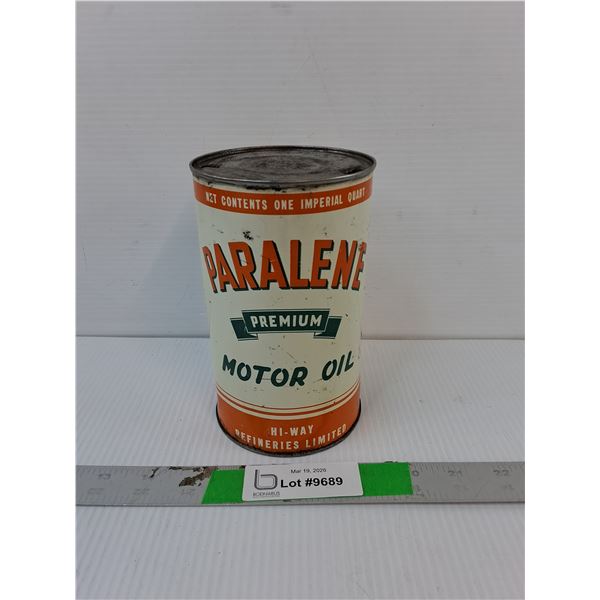 Vintage Paralene Motor Oil Tin 6.75"