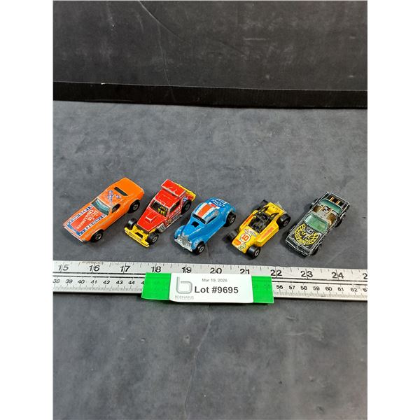 Lot of (5) Various Vintage Hot Wheels, Greased Gremlin, Dixie Challenger, misc