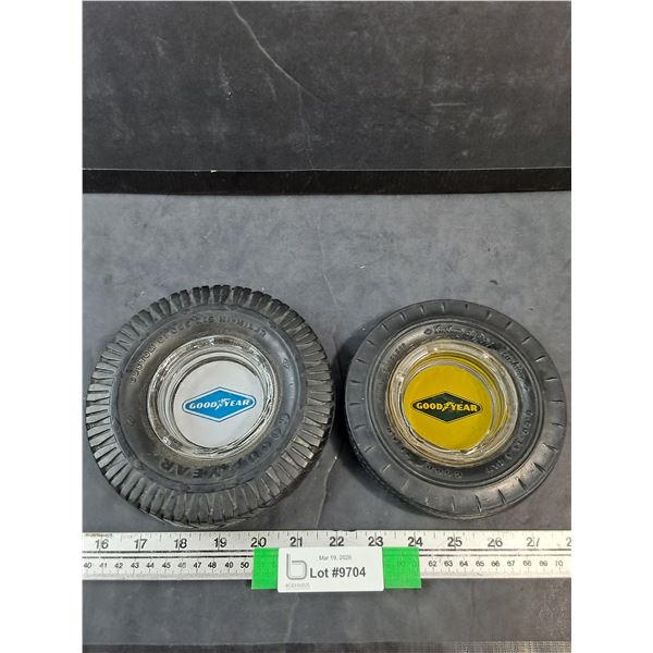 (2) Vintage Goodyear Tire Ashtrays