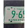 Image 3 : 1968 Saskatchewan Four Digit Private Trailer License Plate