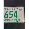 Image 4 : 1968 Saskatchewan Four Digit Private Trailer License Plate