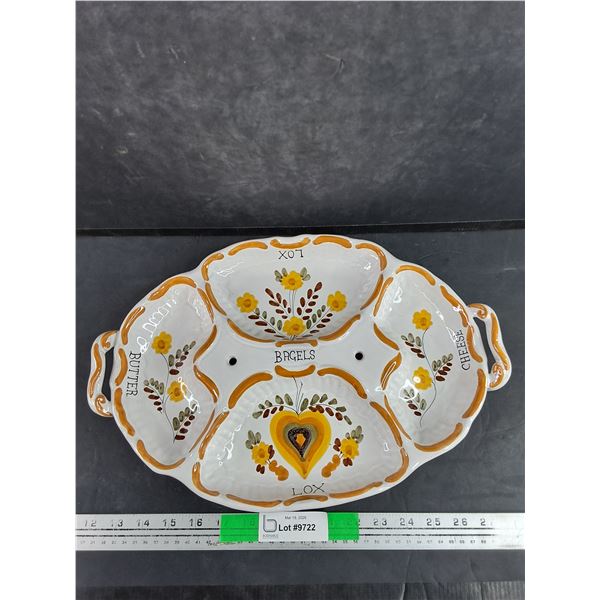 Divided Ceramic Serving Tray 16" x 11"