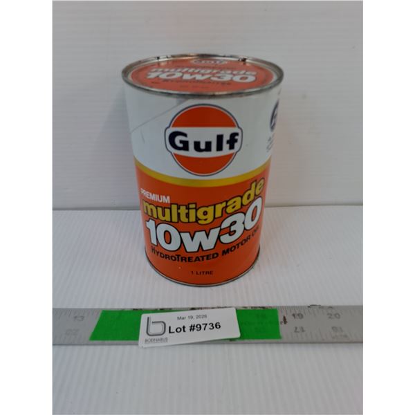 Vintage Gulf 10w30 Motor Oil- Full, Cannot Ship