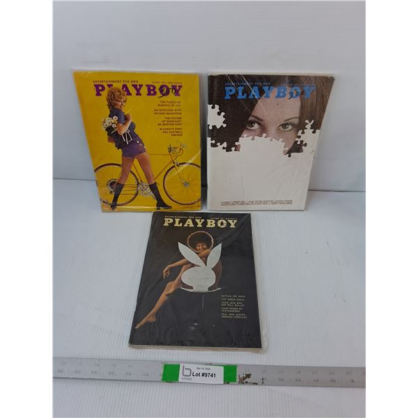 (3) Playboy Magazines- Aug.-Oct. 1971