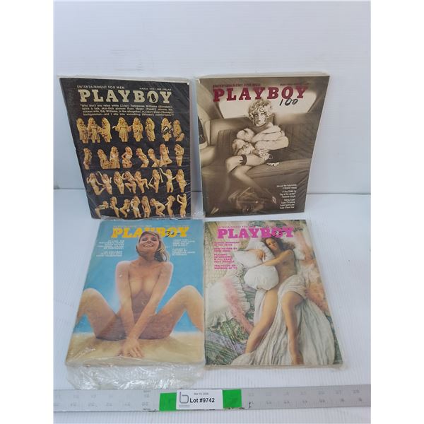 (4) Playboy Magazines- March- Oct. 1973