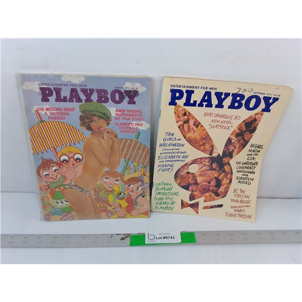 (2) Playboy Magazines- Aug. 1974 & Sept. 1976