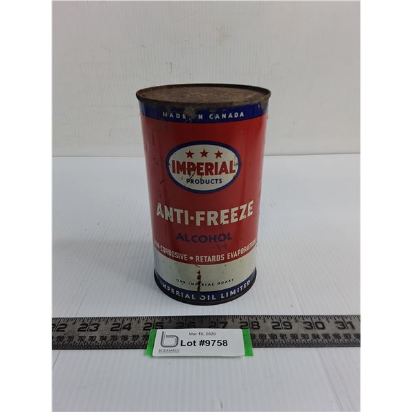 *Empty Imperial Antifreeze Alcohol Tin