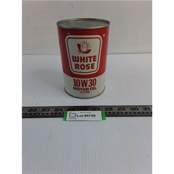 Empty Vintage White Rose Oil Tin
