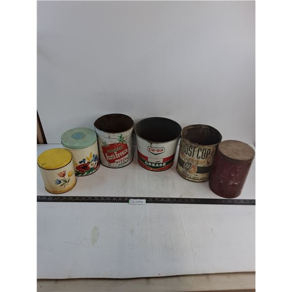 (6) Vintage Tins