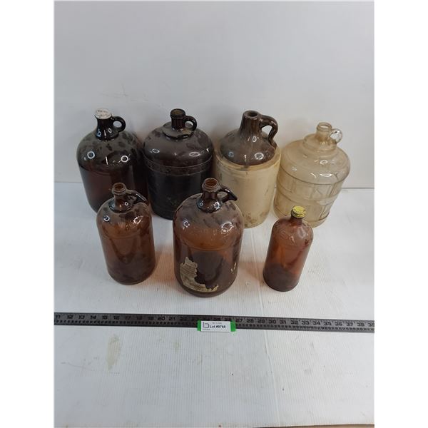 (7) Vintage Glass & Stoneware Jugs - Pickup Only