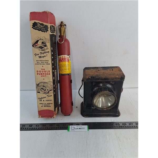 Vintage Tire Inflator & Lantern - Both Untested, As is - PICK UP ONLY