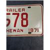 Image 4 : 1971 Saskatchewan Four Digit Private Trailer License Plate