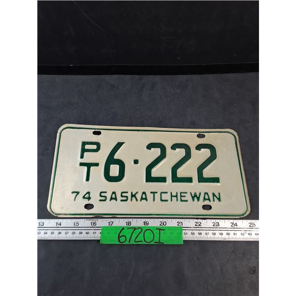 1974 Saskatchewan Four Digit Private Trailer License Plate