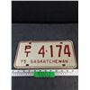 Image 1 : 1975 Saskatchewan Four Digit Private Trailer License Plate