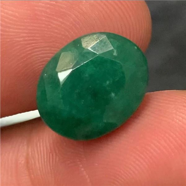 *^ 7.5 ct Certified Colombian Emerald gemstone -Oval Cut ($9,300 Appraisal)