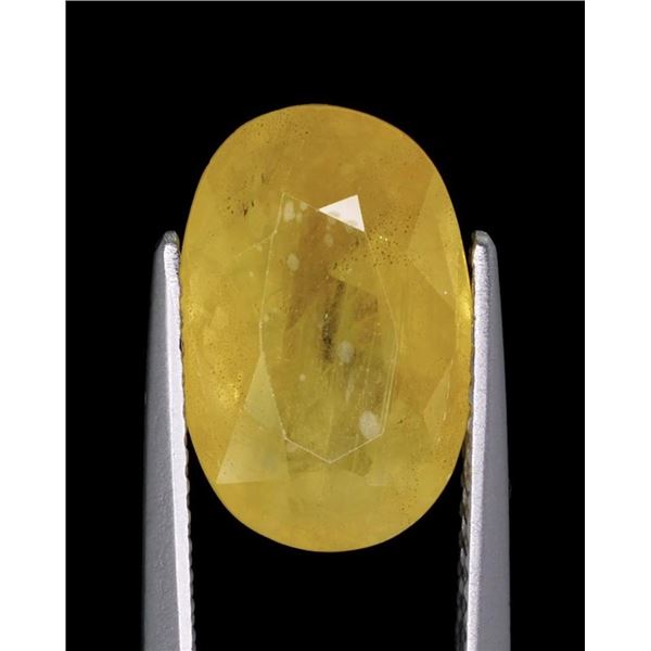 *^ 5.1 ct Certified Yellow Sapphire gemstone -Oval Cut ($6,200 Appraisal)