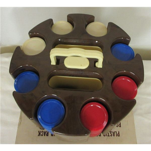 (R #1):  POKER CHIP SET IN CARROSEL IN ORIGINAL BOX (APPROX. 200 CHIPS)
