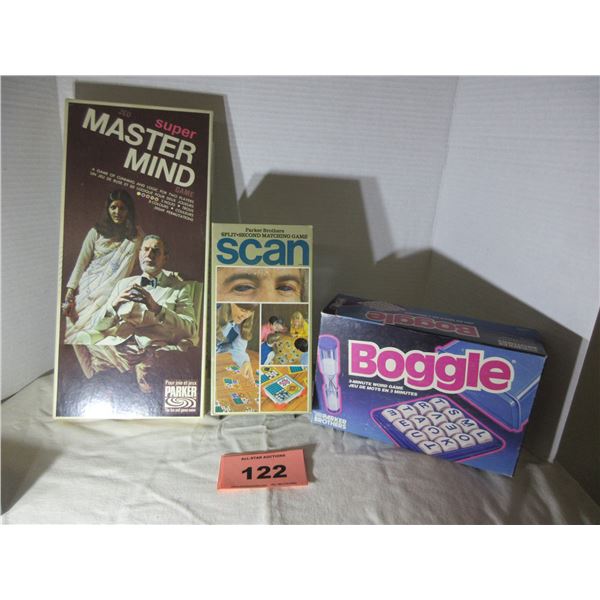 (R #1):  MASTERMINDS, SCAN AND BOGGLE GAMES