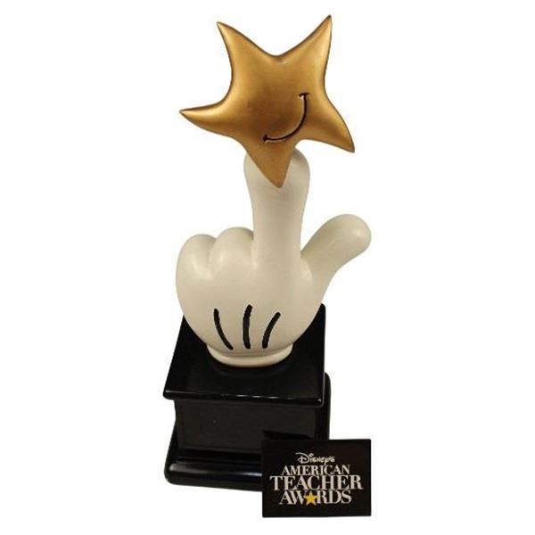 A Disney's American Teacher Award and Button.