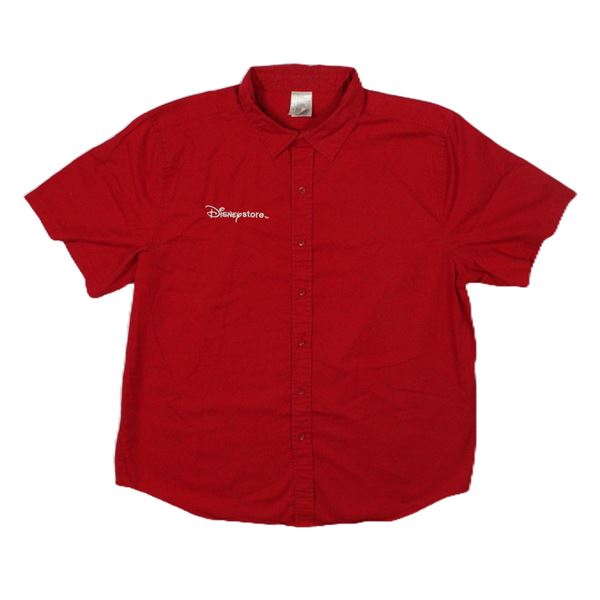 A Red Disneystore Cast Member Shirt.