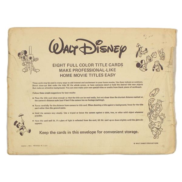 A 1960s Walt Disney Super 8 Title Card Set.