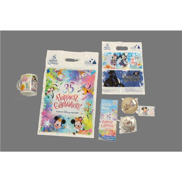A Selection of Tokyo Disney Resort 35th Anniversary Merchandise and Ephemera.