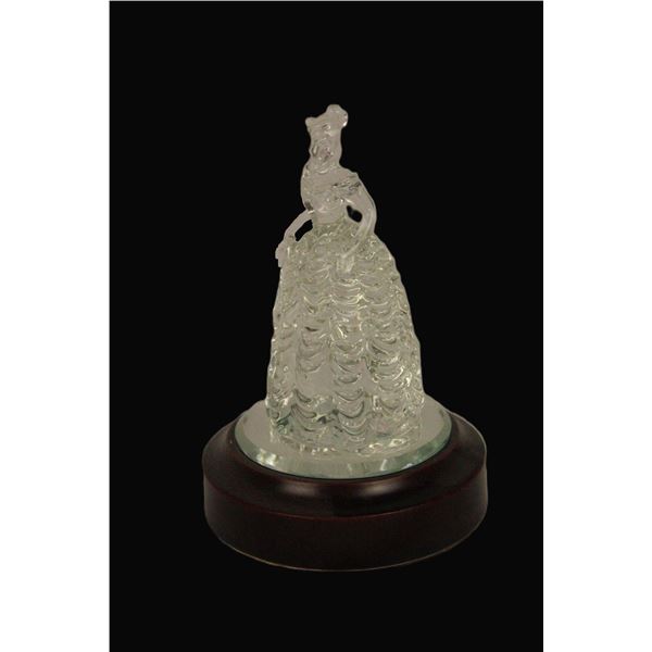 A Crystal Belle Figurine on mirrored base.