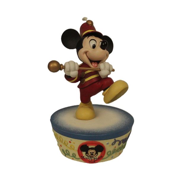 A Mickey Mouse Club Band Leader Mickey Statuette Trinket Box.