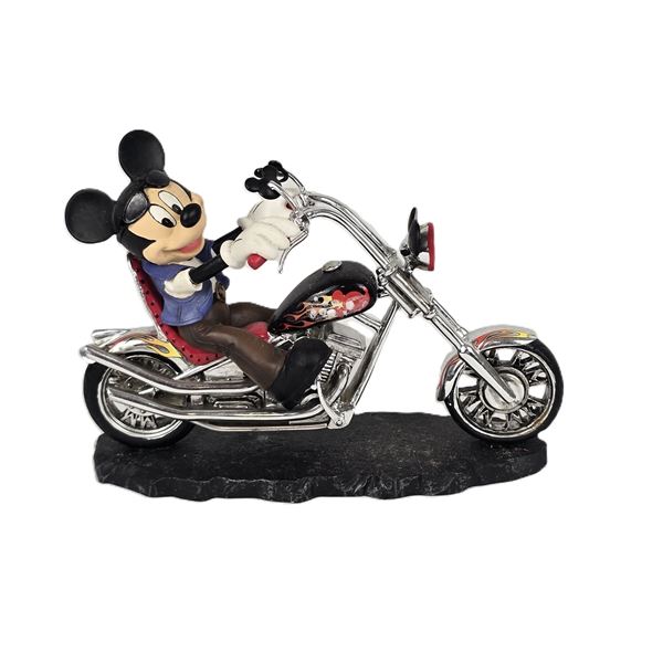A Mickey Mouse On A Chopper Motorcycle Figurine.