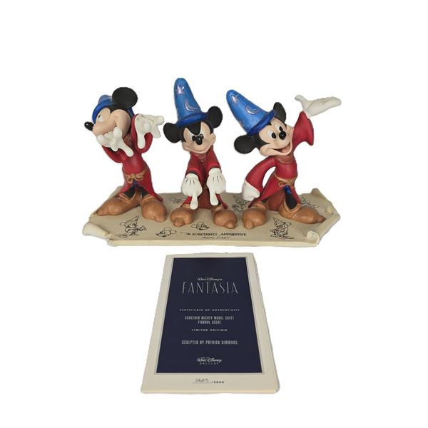 A Limited Edition Sorcerer Mickey Model Sheet Figurine.