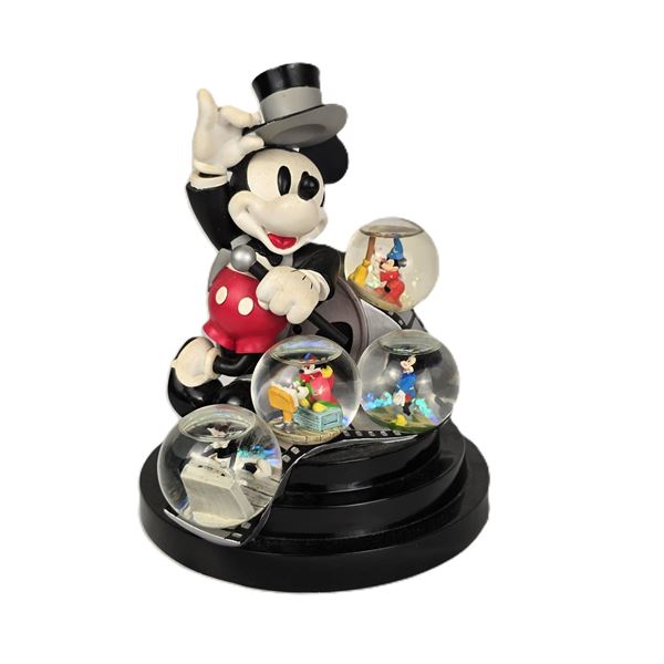 A Limited Edition Mickey Mouse 75th Anniversary Figure With Snow Globes.