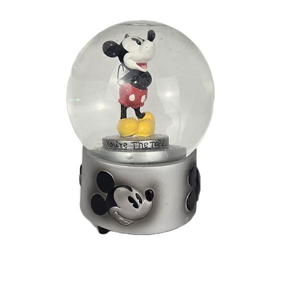 A Silver “You're The Tops” Mickey Mouse Snow Globe