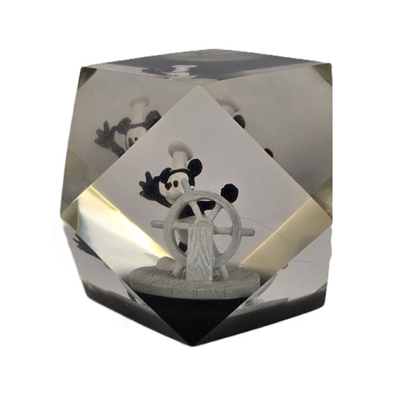 A Vintage Steamboat Willie Paperweight.