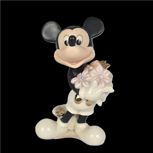 A Lenox Mickey With Flowers Figurine.