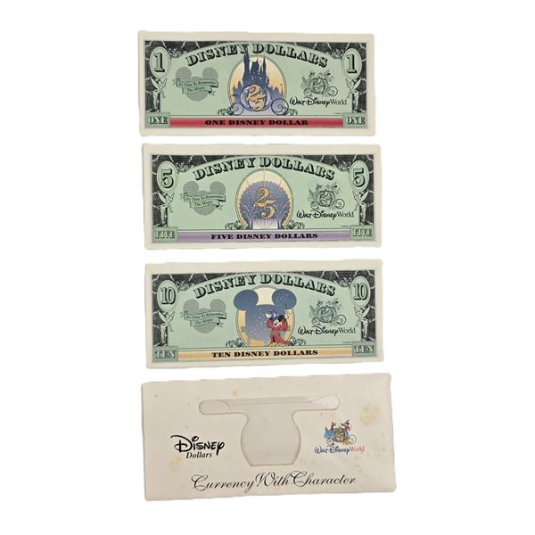 A Set of Three (3) 1997 Disney Dollars.