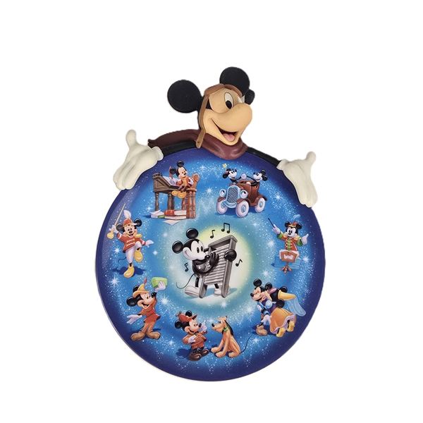 A Limited Edition 75th Anniversary of Mickey Mouse Collector Plate with 3-D Pilot Mickey Hanger.