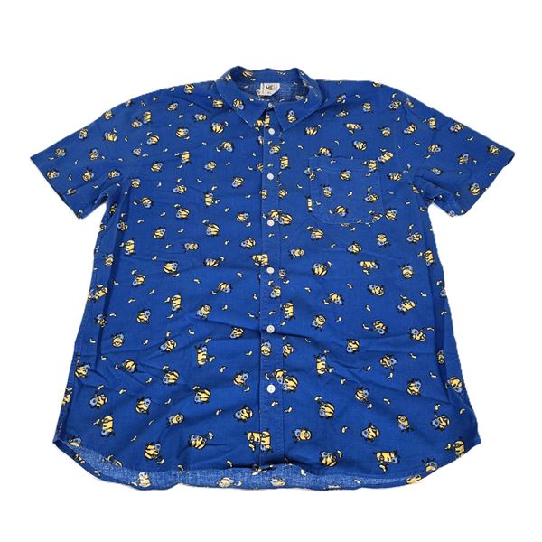 A Blue Minions Button Up Shirt