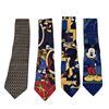 Image 1 : A Set of Four (4) Blue Silk Mickey Ties.