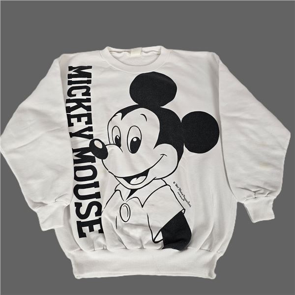 A White Mickey Mouse Sweatshirt.