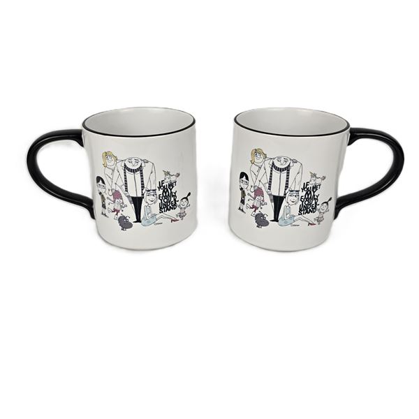 A Pair of Despicable Me 3 Family Portrait Mugs.