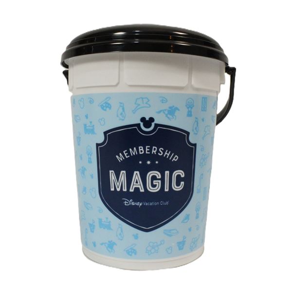 A pair of Disney Vacation Club popcorn buckets.
