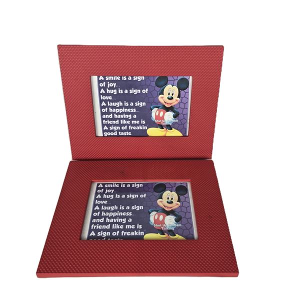 A Pair of Red Picture Frames.