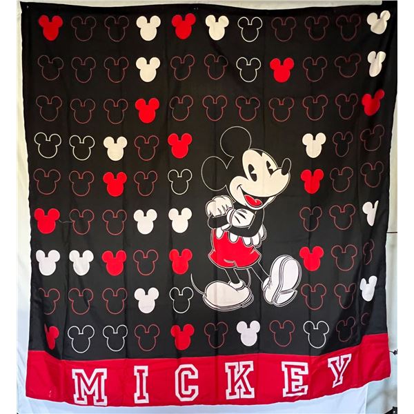 A Mickey Mouse Black Shower Curtain.