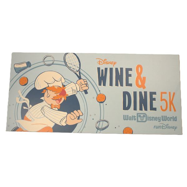 A 2024 runDisney Wine and Dine 5K Event Sign.